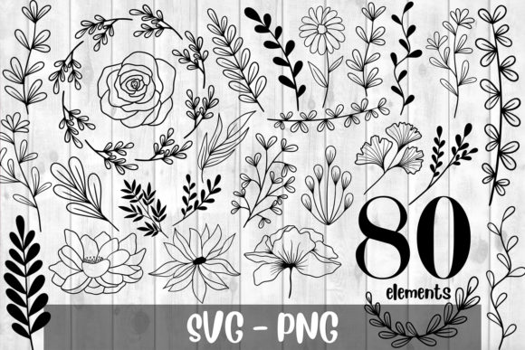 Download 80 Floral SVG Elements - Premium Resources
