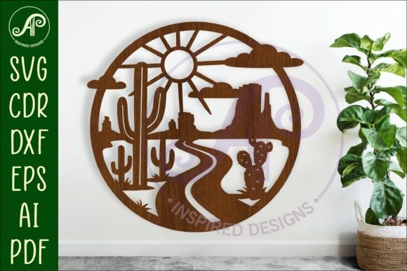 Download Desert Road Wall Sign, SVG Laser Cut - Sign Collection