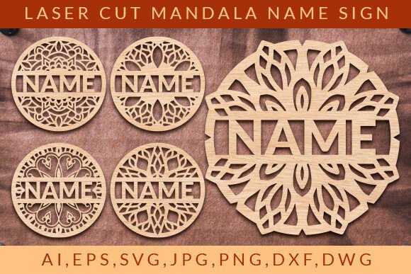 Download Laser Cut Mandala Name Sign Wall Art SVG - Sign Collection