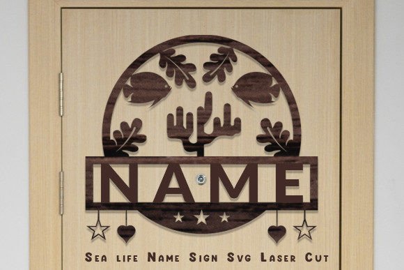 Download Sea Life Room Decor Name Sign Laser Cut - Sign Collection