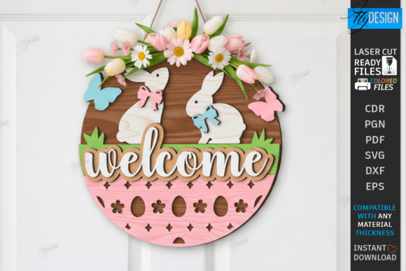Download Easter Round Sign Laser Cut | Wall Decor - Premium Bundle