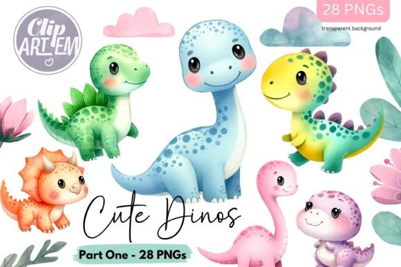 Download Dinosaurs 28 Bundle Clip Art Baby Dinos - Dinosaurs Collection