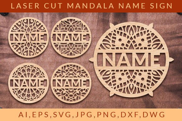 Download Laser Cut Mandala Name Sign Wall Art SVG - Sign Collection