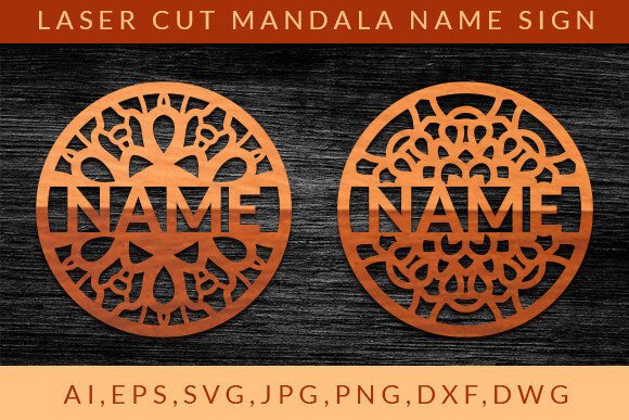 Download Laser Cut Mandala Name Sign Wall Art SVG - Sign Collection