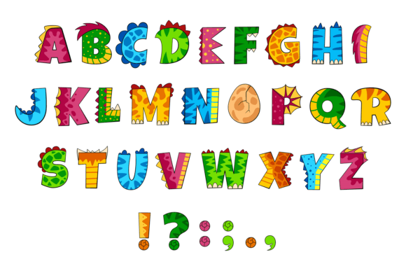 Download Dinosaur Alphabet. Cartoon Letters. Funn - Letters Collection