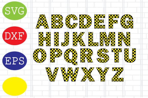 Download Checkered Letters Alphabet, Racing Cars - Letters Collection