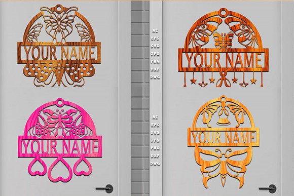 Download Butterfly Name Sign Svg Laser Cut Bundle - Sign Collection
