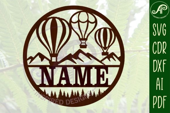 Download Hot Air Balloon Name Sign SVG Cut File - Sign Collection