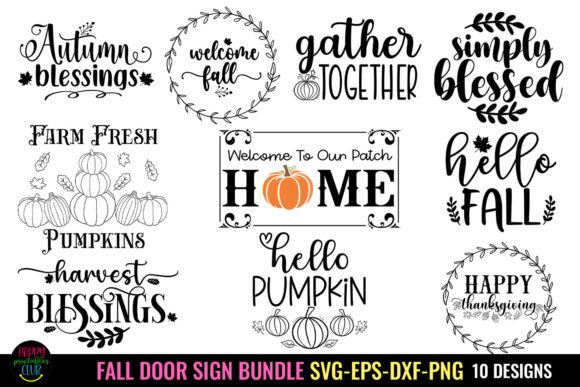 Download Fall Door Sign SVG Bundle I Fall Sign - Sign Collection