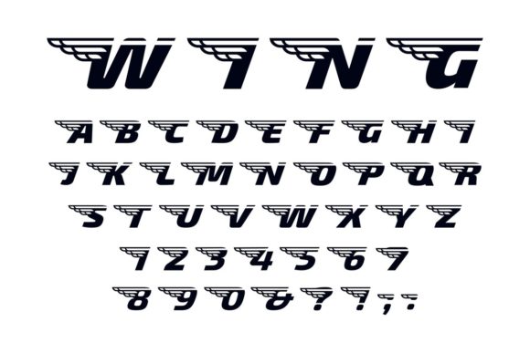 Download Winged Letters with Wings - Letters Collection