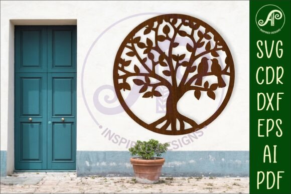 Download Tree with Birds Wall Sign, SVG File. - Sign Collection