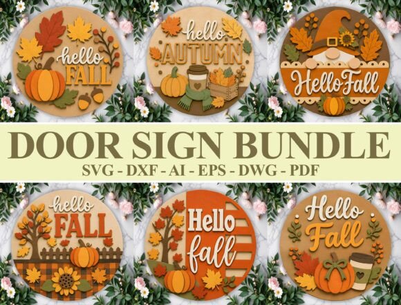 Download Fall Door Sign SVG Bundle - Sign Collection