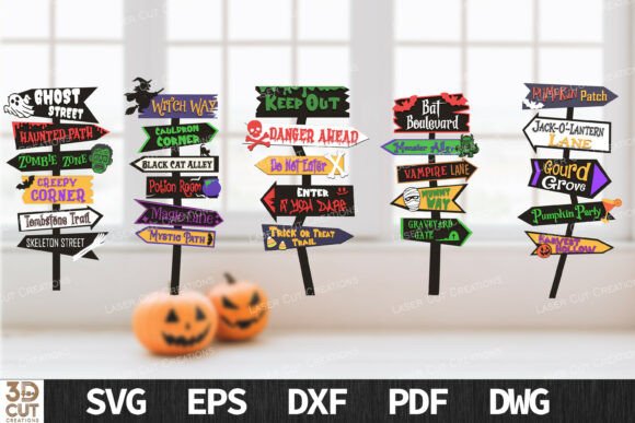 Download Halloween Street Sign SVG Bundle - Sign Collection