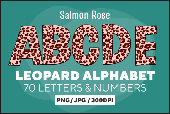 Download Salmon Rose Leopard Letters - Letters Collection