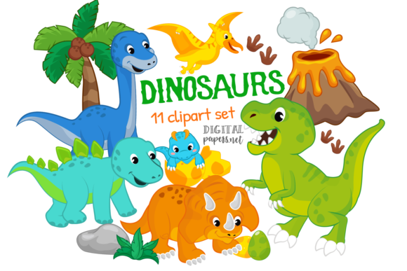 Download Colorful Dinosaurs Clipart - Dinosaurs Collection