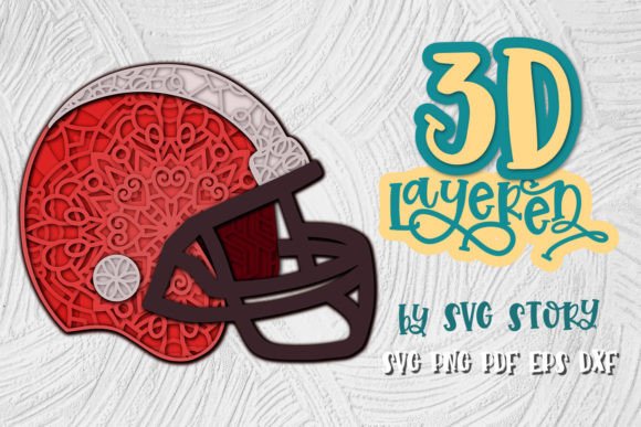Download 3D Helmet Football Layered SVG Design - Sign Collection