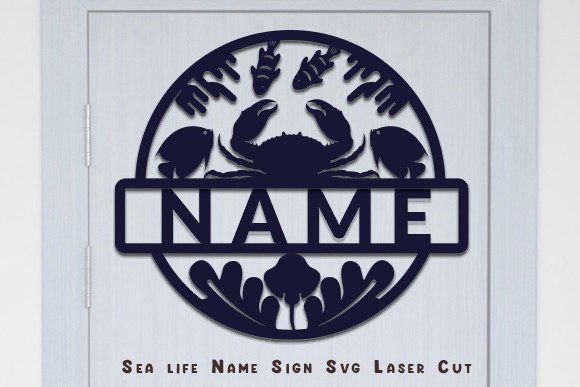 Download Sea Life Room Decor Name Sign Laser Cut - Sign Collection