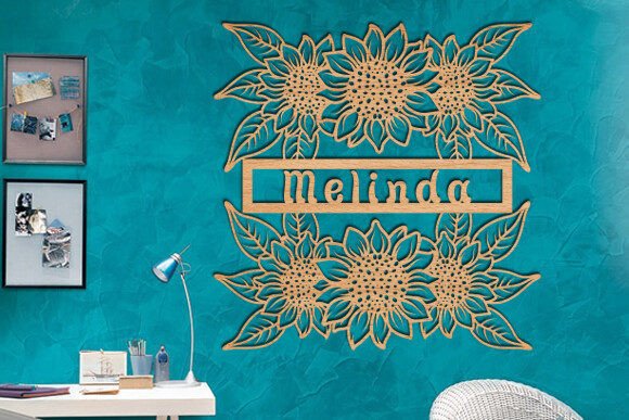 Download Sunflower Name Sign Wall Art Laser Cut - Sign Collection