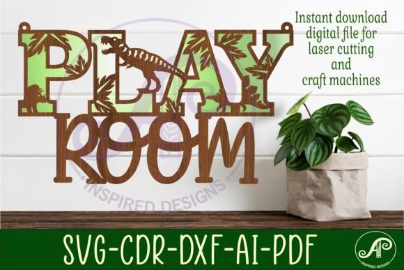 Download Play Room Dinosaur Wall Sign, SVG File. - Sign Collection