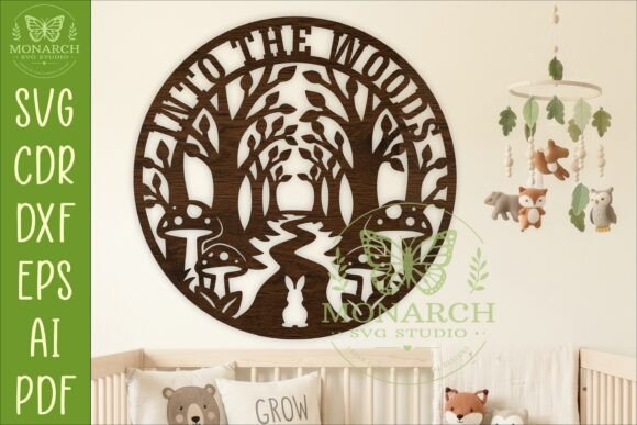 Download Into the Woods Woodland Wall Sign SVG - Sign Collection