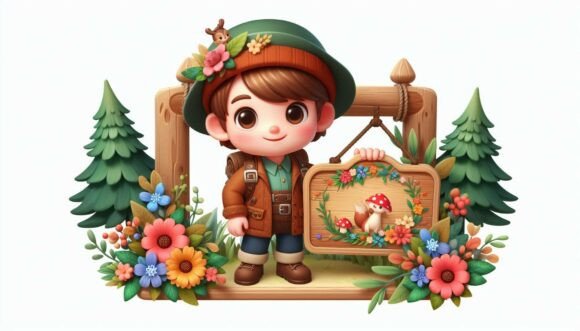 Download Woodland Floral Sign - Sign Collection