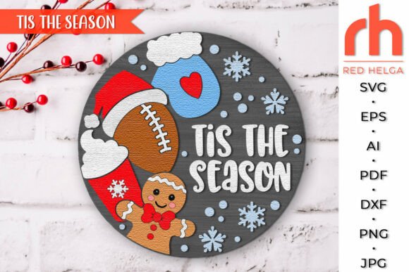 Download Tis the Season SVG, Football Door Sign - Sign Collection