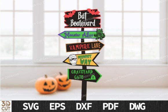 Download Monster Halloween Street Sign SVG - Sign Collection