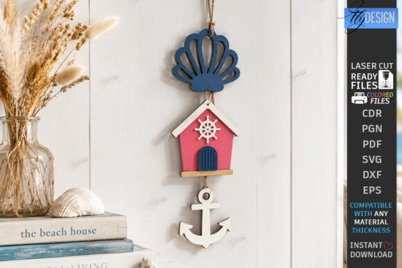 Download Coastal Hanging Decor Sign Laser Cut - Sign Collection