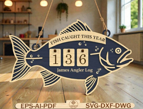 Download Fishing Tracker Sign Laser Cut File - Sign Collection