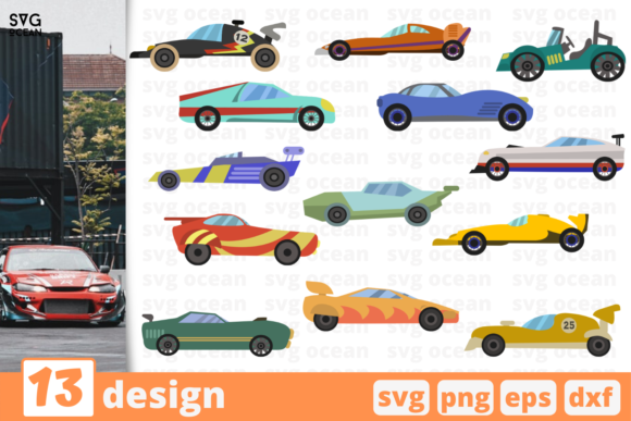 Download 13 Racing Cars Designs - Sign Collection