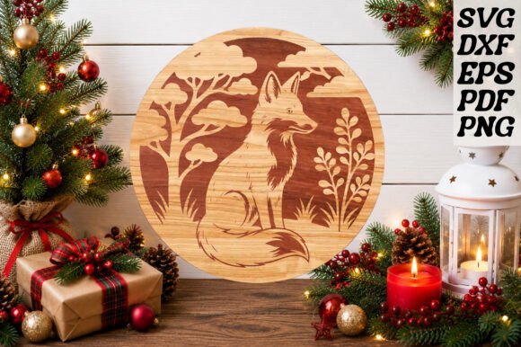 Download Fox Forest Round Sign SVG - Sign Collection