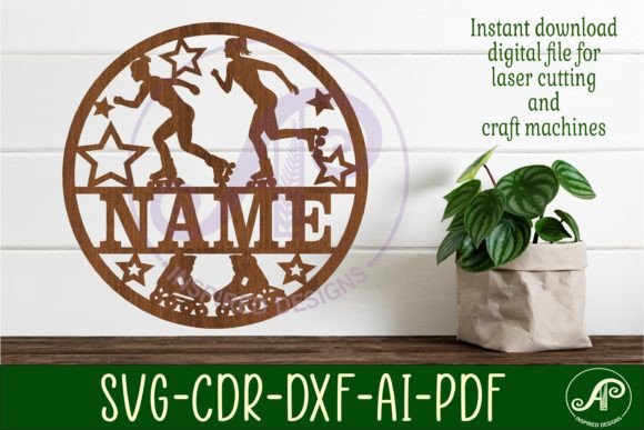 Download Inline Skater Female Name Sign, SVG, - Sign Collection