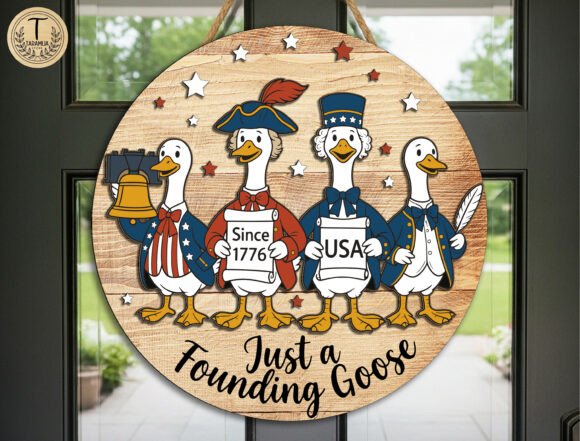 Download 4th of July Goose Door Sign Lasercut SVG - Sign Collection