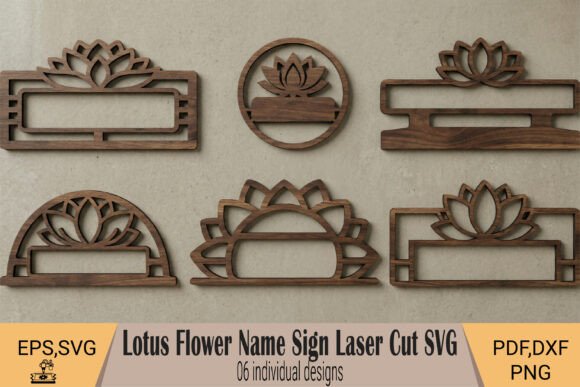 Download Lotus Flower Name Sign Laser Cut SVG - Sign Collection