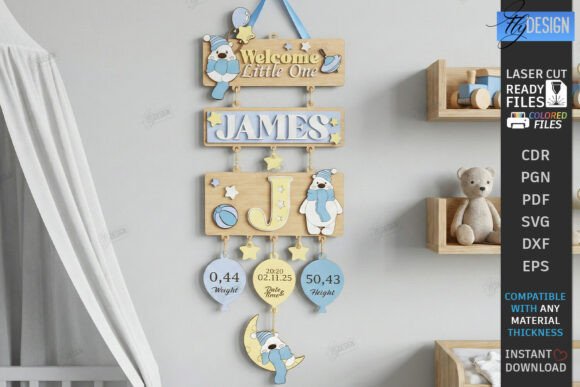 Download 3D Layered Sign for Newborn Laser Cut - Sign Collection