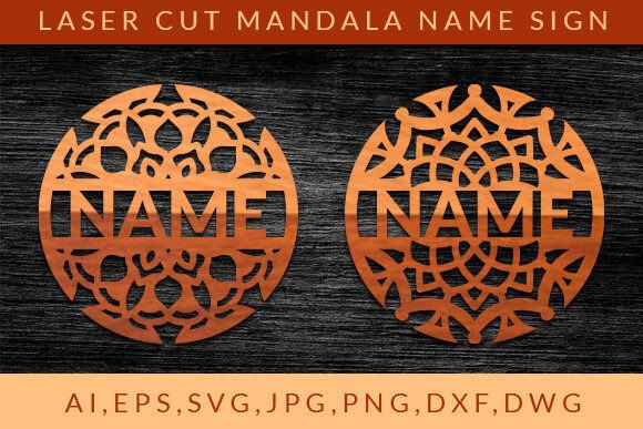 Download Laser Cut Mandala Name Sign Wall Art SVG - Sign Collection