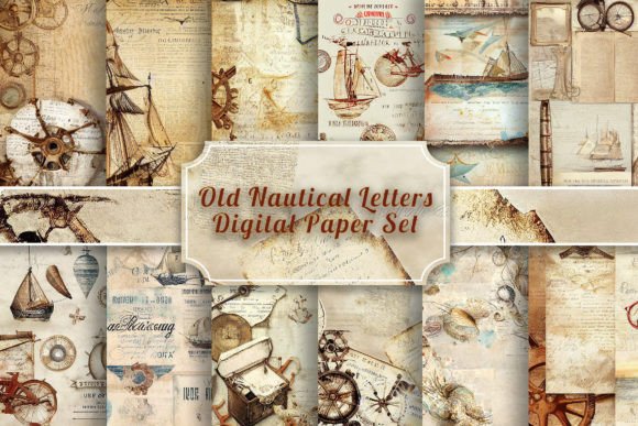 Download Old Nautical Letters Digital Paper - Letters Collection