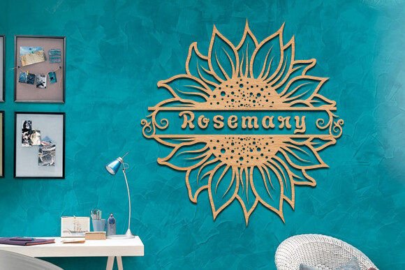 Download Sunflower Name Sign Wall Art Laser Cut - Sign Collection