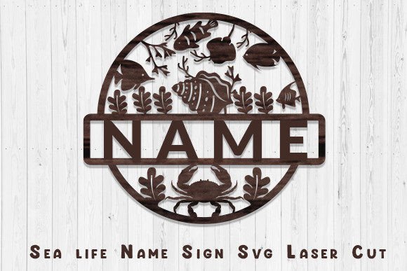 Download Sea Life Room Decor Name Sign Laser Cut - Sign Collection