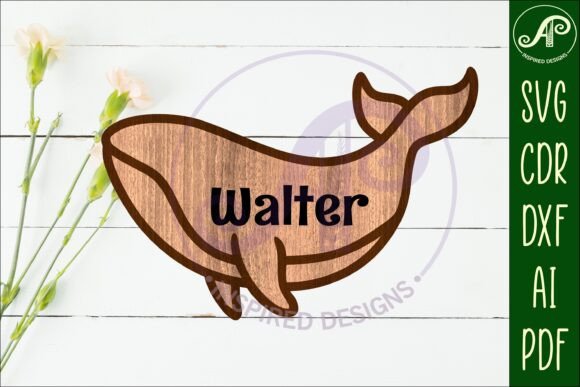 Download Whale Outline Two Layer Name Sign - Sign Collection